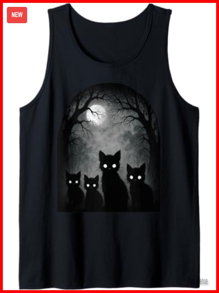 Creepy Cute Kitten Cats Alt Goth Grunge Horror Aesthetic Tank Top
